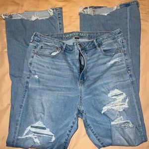 American eagle ripped super high waisted flare jeans LONG